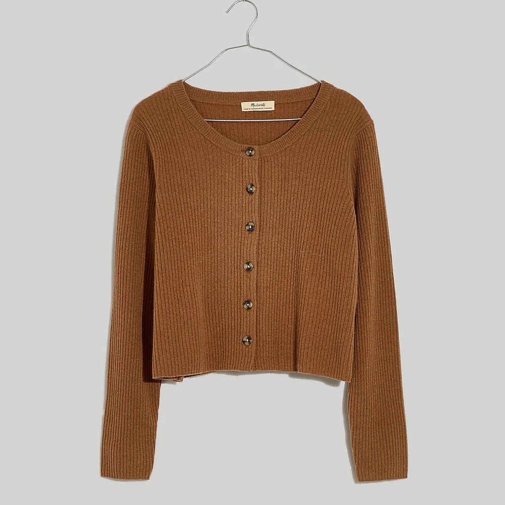 Madewell (Re)sourced Cashmere Crop Cardigan Sweater
